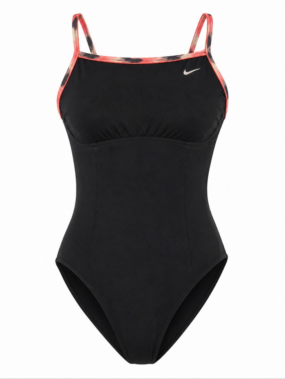 NIKE One Piece Racing Swimsuit Black Cutout Shelf Bra 14